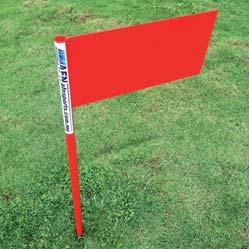 Sector Flag Order No. 10880 Sector Flag 20 x 40 cm. Marks the end of safety area lines. Made from aluminium. Red paint. Measuring Stick Order No.