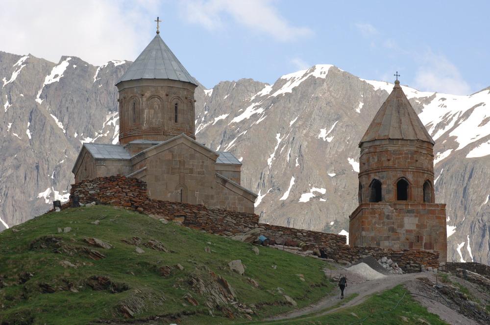 Gergeti Church of the Holy Trinity - Kazbegi The Gergeti Church of the Holy Trinity (Gergeti Tsminda Sameba) is located at an altitude of 2170 m in Kazbegi along the
