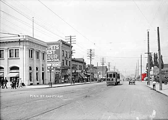 View looking North from Main & 8th circa 1912