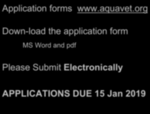 APPLICATION PROCESS Application forms www.aquavet.