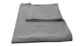 100% virgin fibers from polyester or acrylic, knitted or woven, dry raised both sides, ISO C1833 on dry weight, color grey.