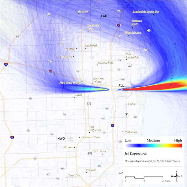 Relative Airspace Density For All Scheduled