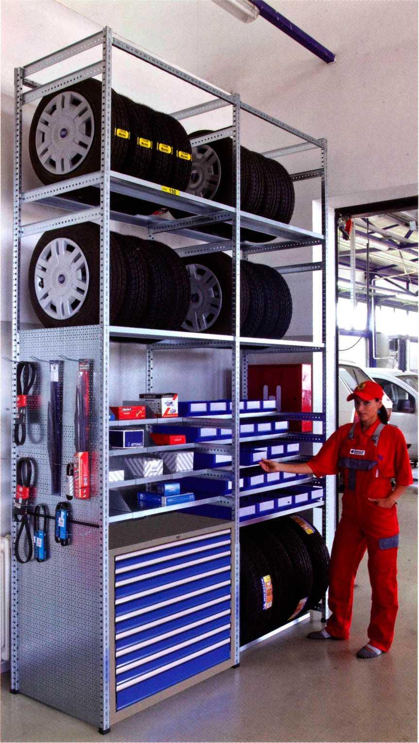 Slika 27: Regalni sistem za skladiščenje pnevmatik in drobnega materiala (Vir: Katalog Automotive 2012) 5.