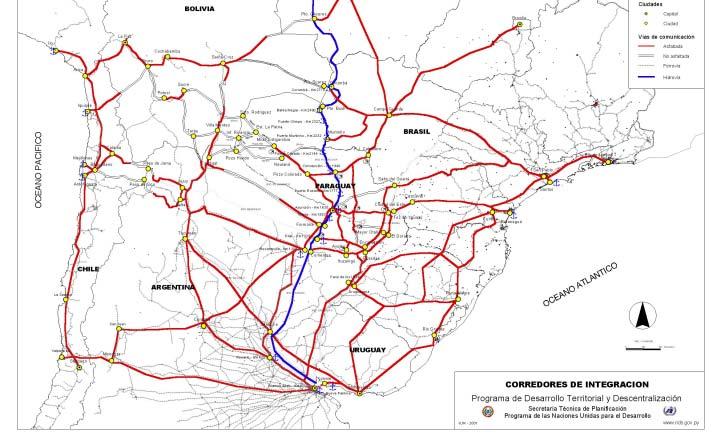 The Hinterland of the Mercosur Economic Potential Mines