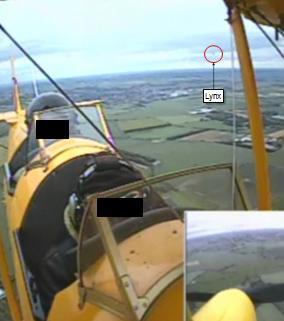 Both pilots reported turning right; the Tiger Moth pilot submitted a cockpit video which clearly shows his turn and its effect but, whilst the Lynx can be seen, the image is not clear enough to