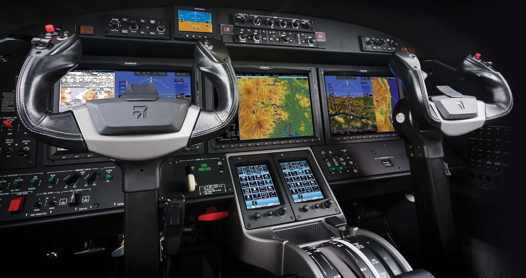 LESS EFFORT, MORE CONTROL Spend less time managing the flight deck and more time enjoying the flight with the power of the Garmin G3000 avionics suite.
