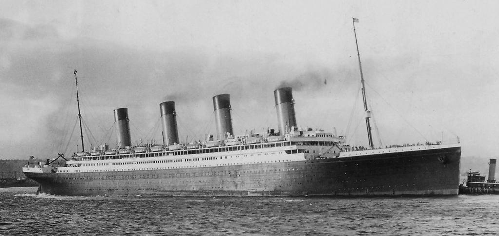44 TITANIC: FIRE & ICE (OR WHAT YOU WILL) This 1931 photograph shows another example of how light plays on the hull of the Olympic-class ships.