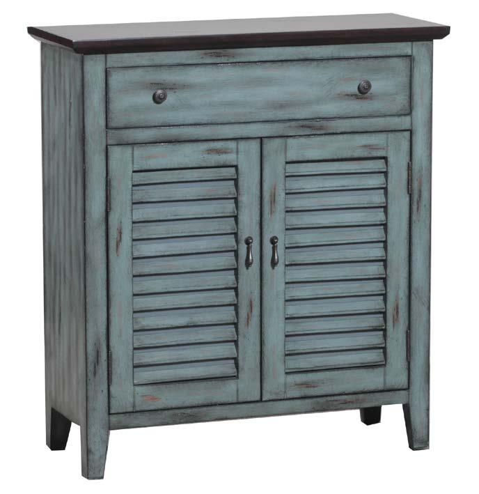 14A2046 TWO TONE SHUTTER DOOR CABINET Finish: Brown and