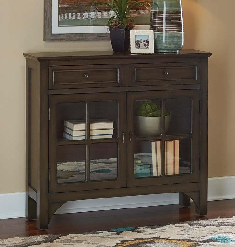 15A8185G CAMPBELL BROWN-GREY FRETWORK SLIMLINE CONSOLE Finish: