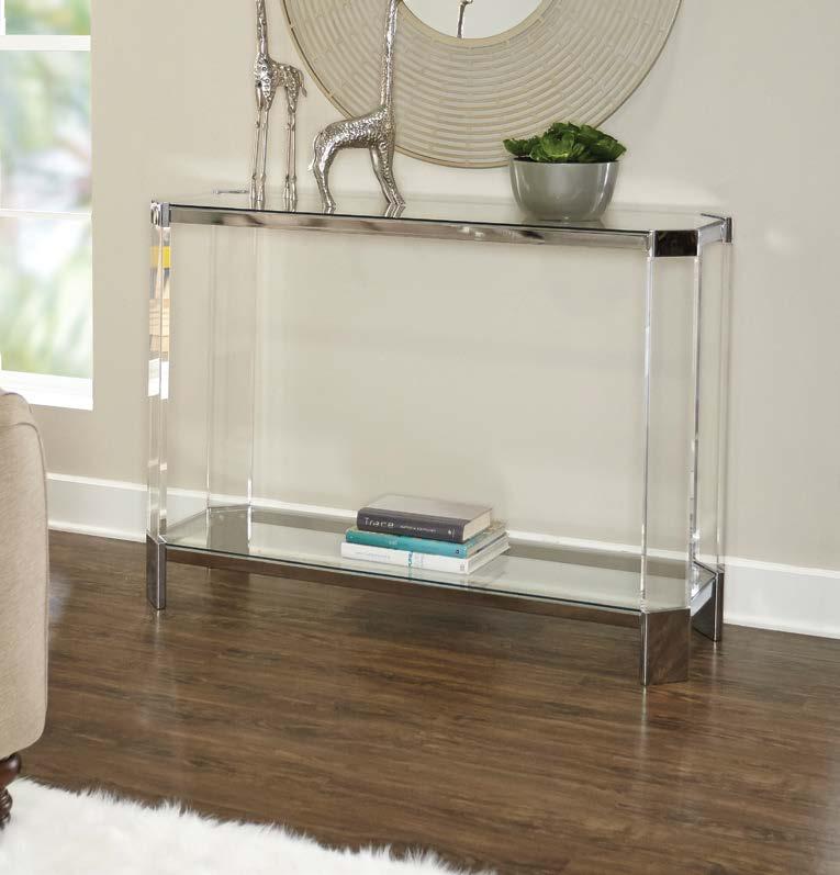 17A8336ST MERCER ACRYLIC AND GLASS SIDE TABLE