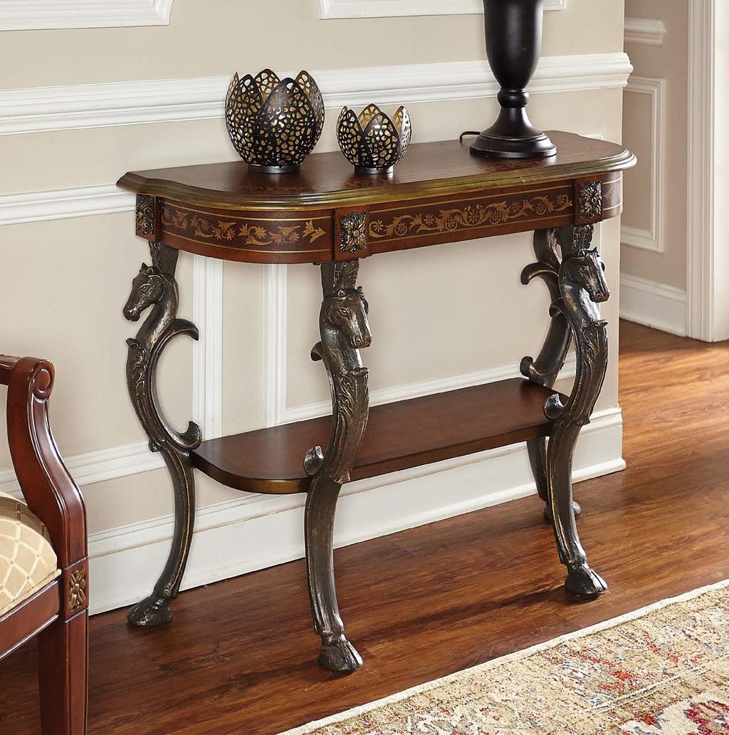 416-225 DEMILUNE CONSOLE WITH HORSE