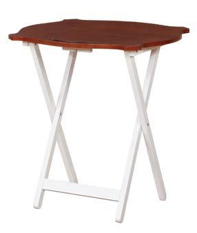 TRAY TABLES WITH STAND Finish: Hazelnut,