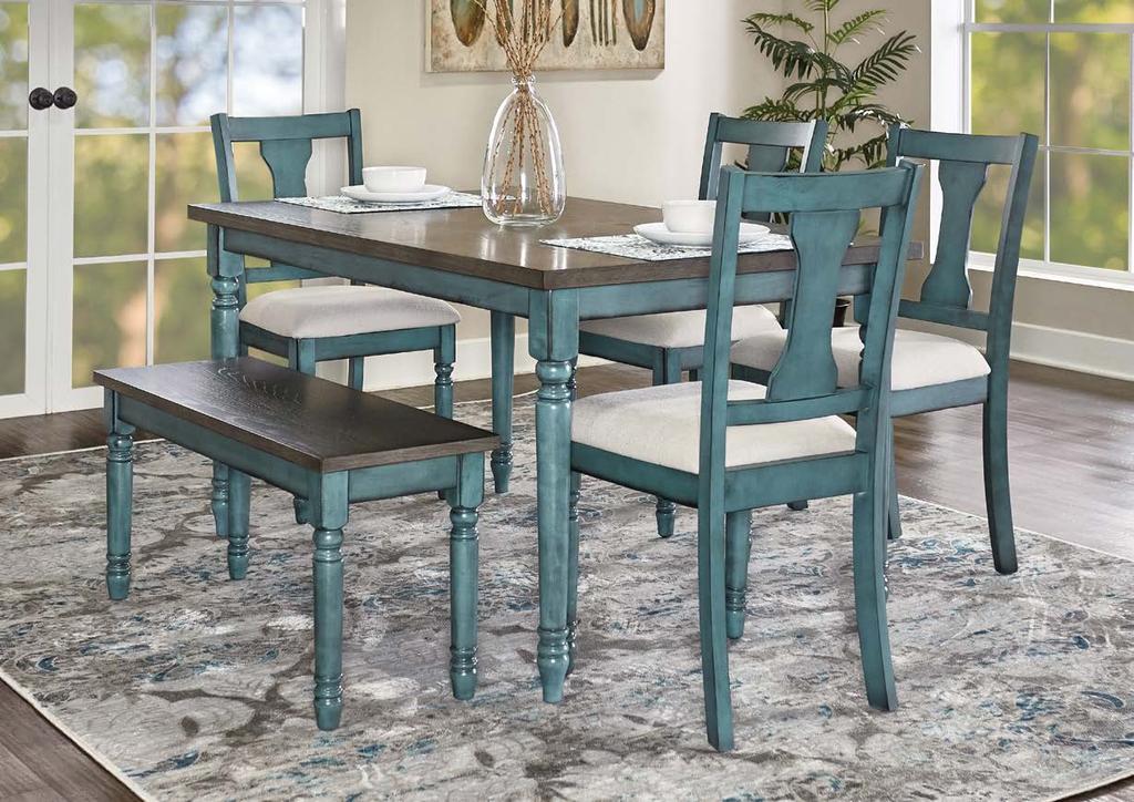 brushed teal, smoke Table: 35 1/2" x 59" x 30" Tall Chair: 19"