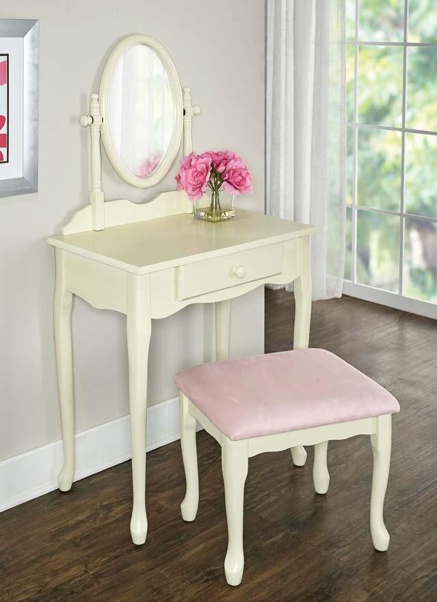 MODERN GREY UPHOLSTERED FABRIC SEAT 17Y8208V LACEY VANITY Finish: