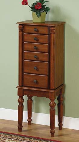987-317 LIGHTLY DISTRESSED DEEP CHERRY JEWELRY ARMOIRE