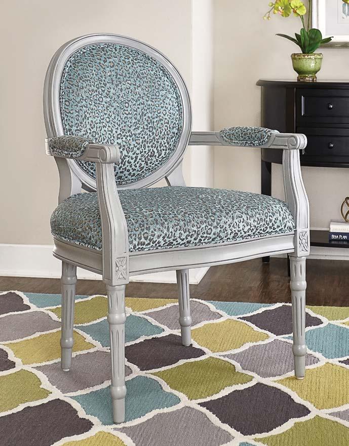 17S2001 ZOE ACCENT CHAIR Finish: Light Grey 27" x 25" x 39" Tall 17S2002 BRANDY ACCENT