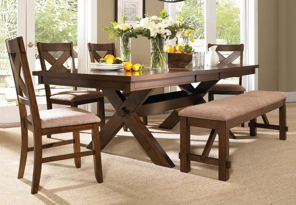 713-417M5 KRAVEN 6-PIECE DINING SET (1) 713-417 Dining Table (1) 713-260 Bench (4) 713-434 Side Chair