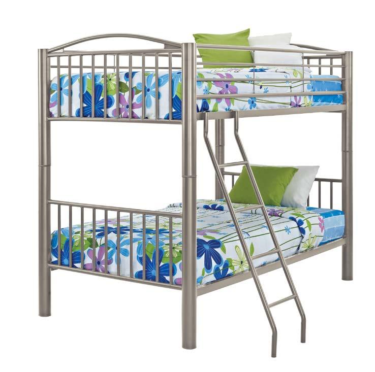 941-138 PEWTER HEAVY METAL TWIN OVER TWIN BUNK BED (Configurable