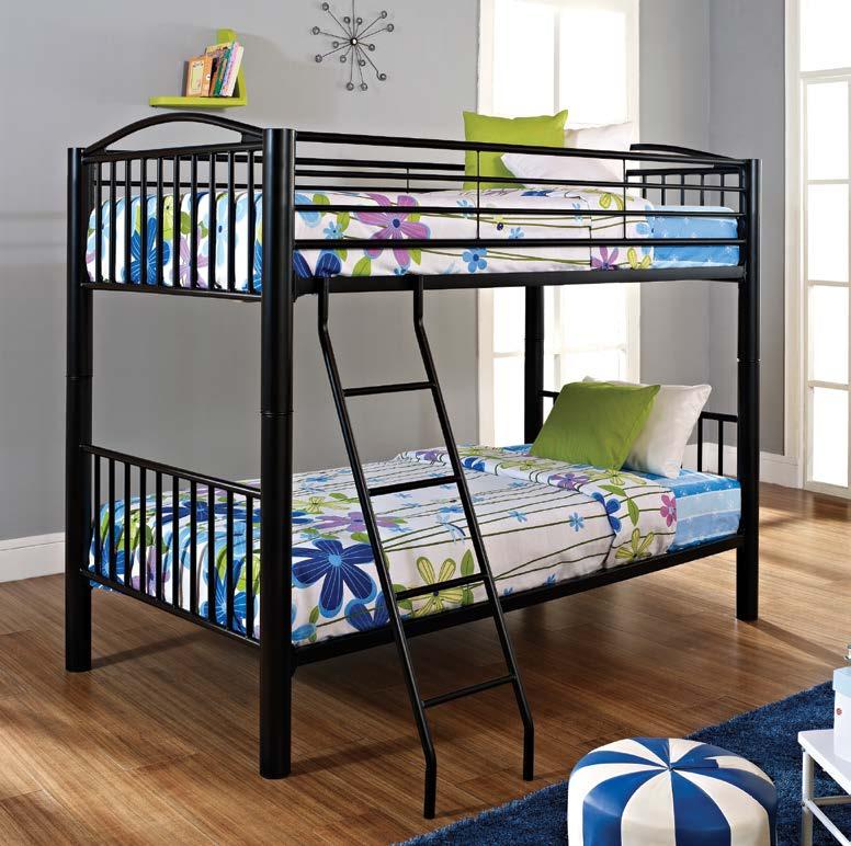 BED (Configurable as 2 Twin beds) Finish: Black 82-1/2" x 43-1/2"