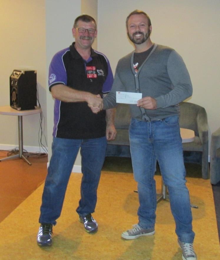 ! CHILD CANCER PRESENTATION At the May Branch Meeting Coordinator Goose presented a cheque for $10,000 to Kris Anderson, President of Waikato Child Cancer Foundation.