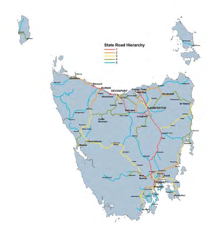 Map 3: Tasmanian road hierarchy