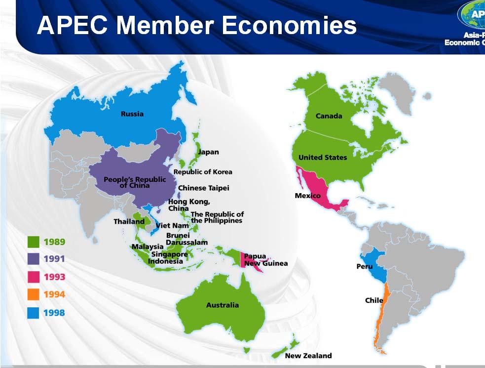 APEC Member Economies APEC Official Observers Association of South East Asian Nations