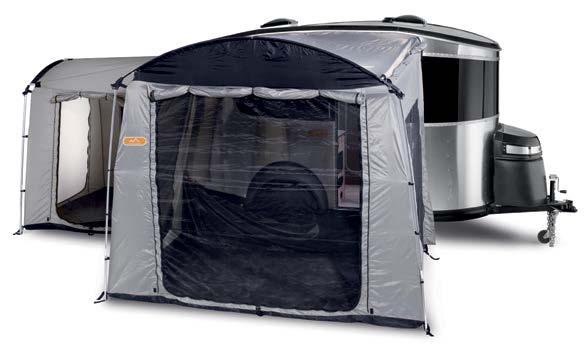 Basecamp Specifications Basecamp Exterior Features Basecamp Keep the bugs out and the gear close with optional patio and rear tents. Basecamp X Exterior Length 16 ft. 3 in. 16 ft. 3 in. Exterior Width 7 ft.