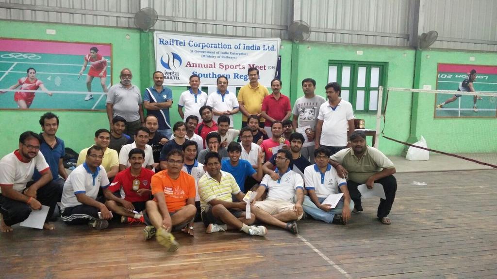 Chess, Badminton( Singles and doubles), Carom (singles and doubles), Table Tennis, Cricket match (between 4 teams) competitions were organized.
