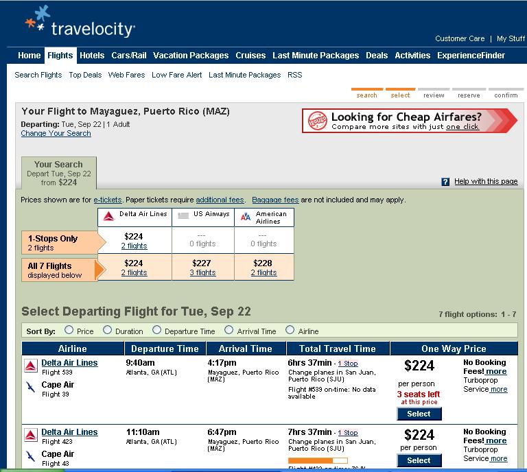 Cape Air is on Travelocity.