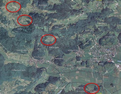 12 3 MATERIALI IN METODE DELA 3.1 OBMOČJE VZORČENJA Slika 4: Izbrane kmetije na območju Horjulske doline, kjer so bili zbrani podatki za obravnavano preučevanje (GERK, 2011) 3.