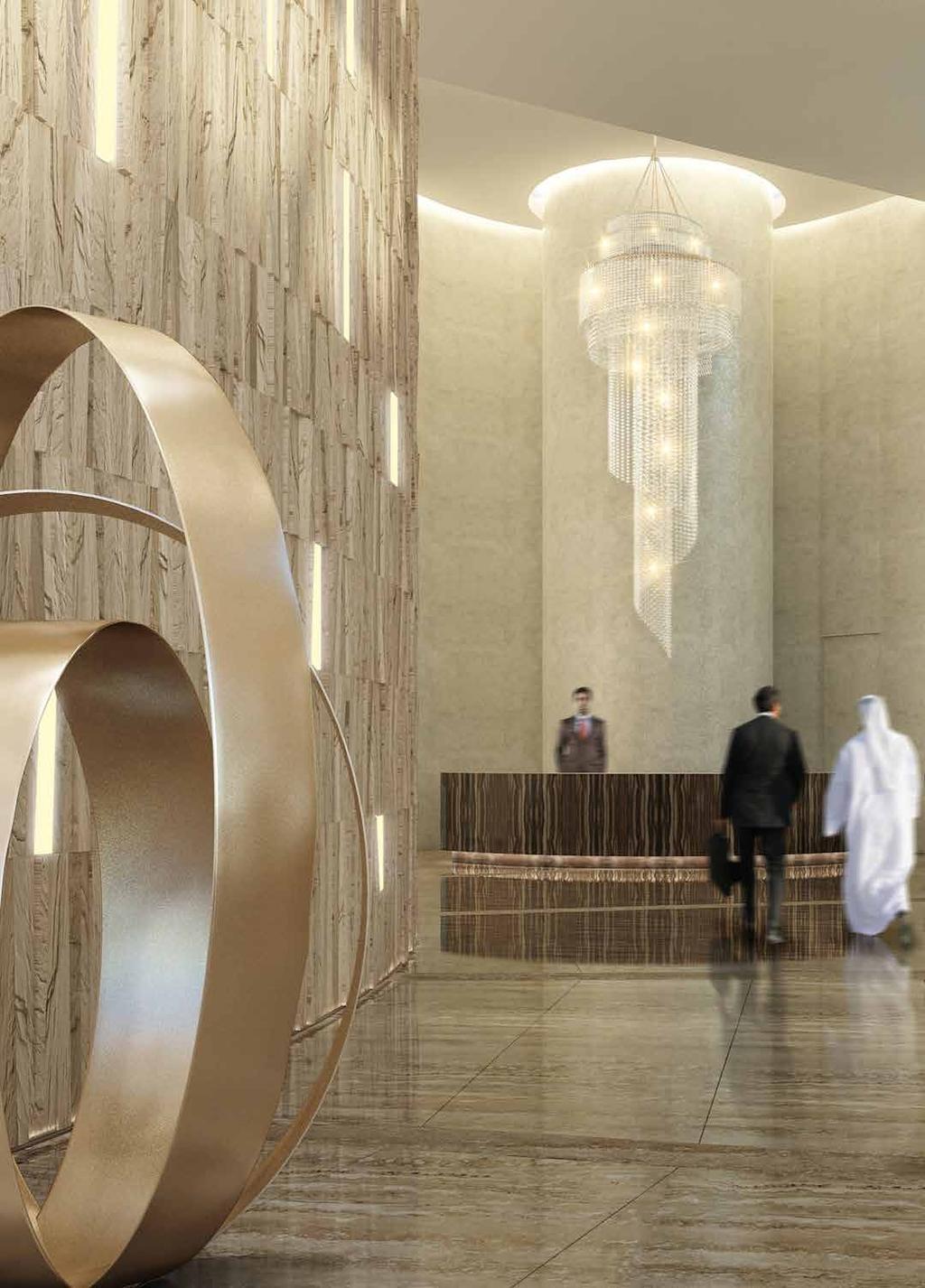 9M AN IMPRESSIVE TONE FOR YOUR BUSINESS... A REAL SENSE OF ARRIVAL The dedicated entrance @ United Tower presents a magnificent triple-height lobby in steel, glass and marble.