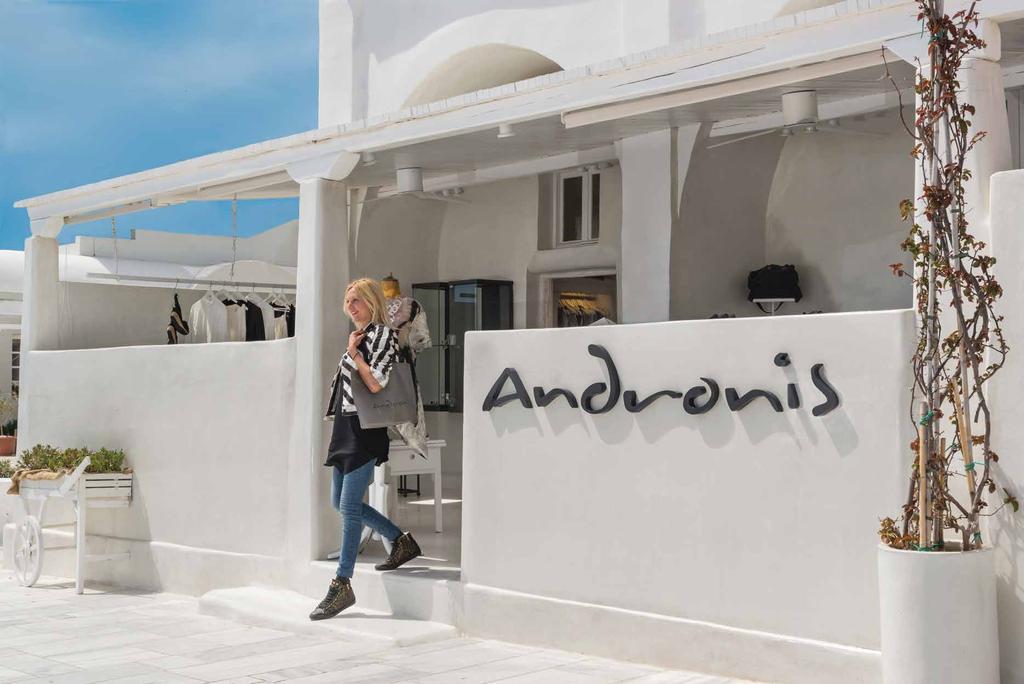 Andronis Shopping Whether you are looking for a festve dress, fine jewel or just a pair of summer shorts, our exclusive boutiques will inspire and fit your mood utterly, so you can find that perfect