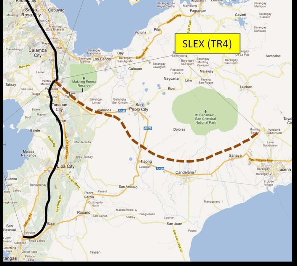 56.87 km 4 lane expressway extension from Sto. Tomas, Batangas to Tayabas / Lucena, Quezon Will facilitate faster and safer travel to Laguna, Batangas, Quezon and Bicol Region.