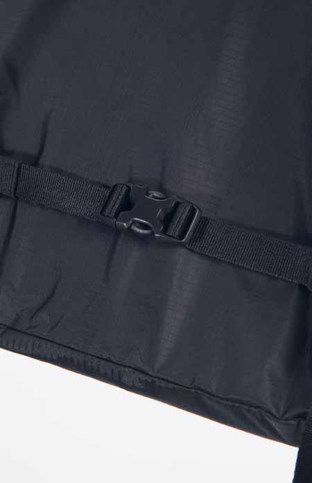 packable design Internal storage sleeve Adjustable drawcord closure