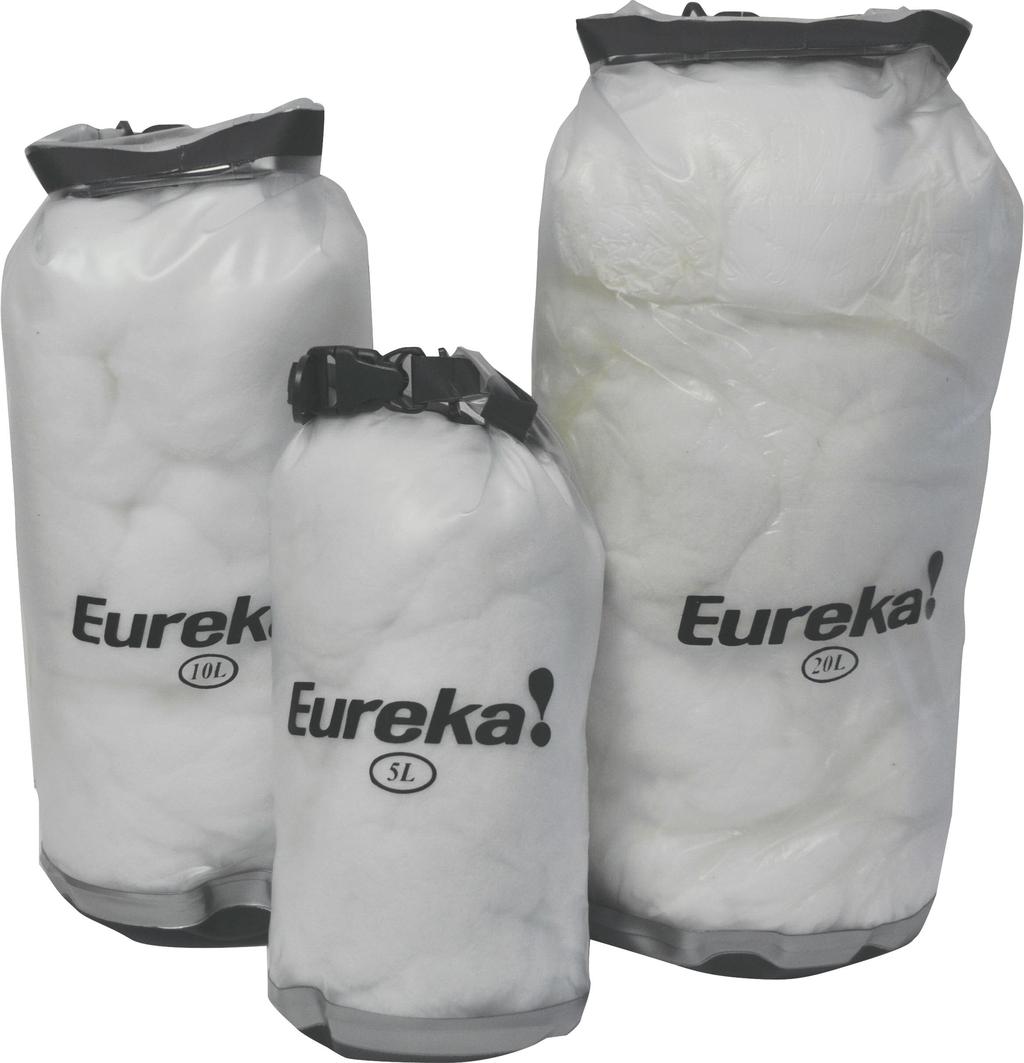 DRY BAGS 13 Klear All purpose dry bag Fabricated using frosted and UltraKlear.50mm PVC. Double seal roll top closure. Roll top closes and is secured by a side release buckle creating a carry handle.