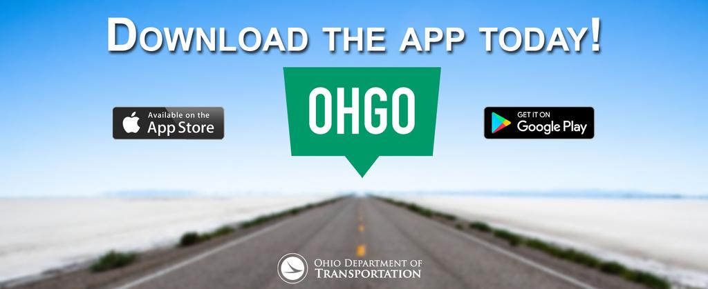 Download the OHGO app for real-time traffic speeds, road conditions,