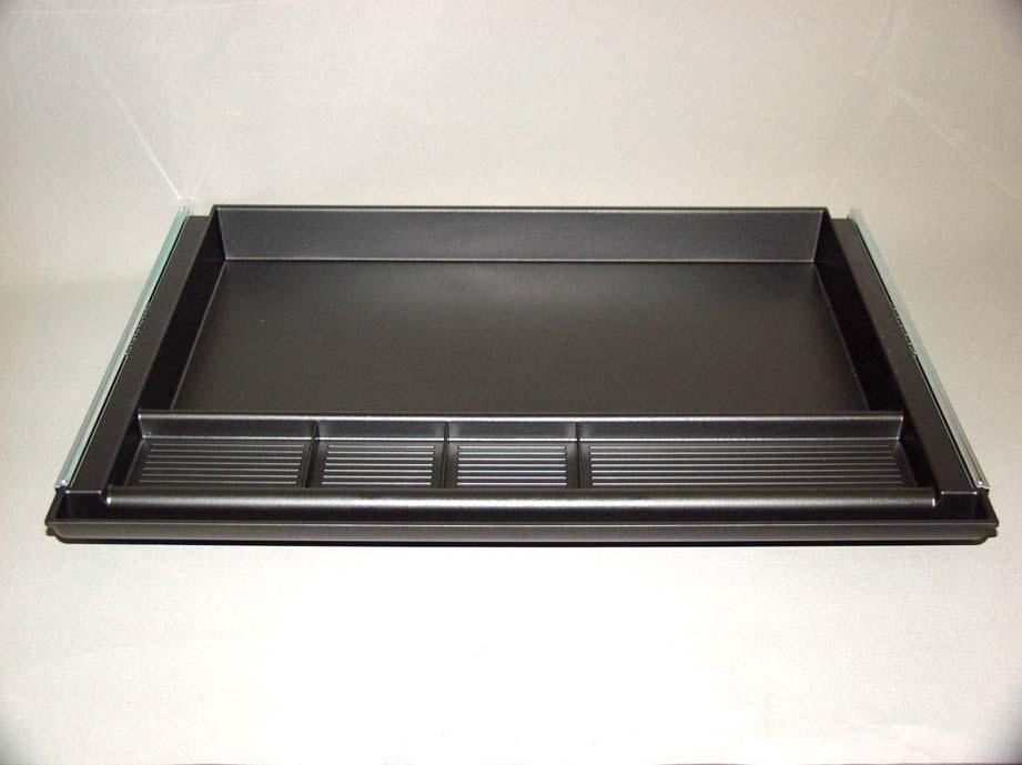 Accessories Drawer: Plastic Center Drawer includes mounting hardware.