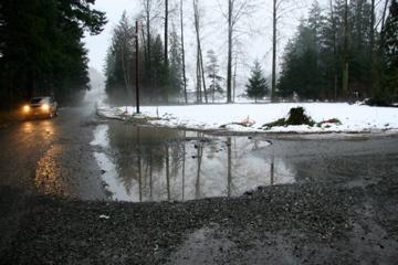 Pot hole at Reservation Road and