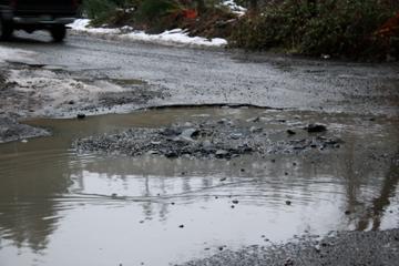 Pot hole at Reservation Road and Twin Totems
