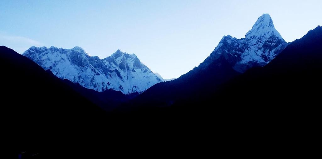 This journey again rewards us with tremendous views of Mt. Everest, Lhotse, and Ama Dablam. The picturesque trail dips down to Devuche, crosses the Imja River and takes us to Pangboche.