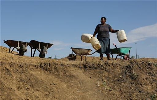 Senekal, a small town in South Africa's rural Free State province, is one of four regions declared disaster areas as a drought dries up South Africa's already reached 40 degrees Celsius (104 degrees