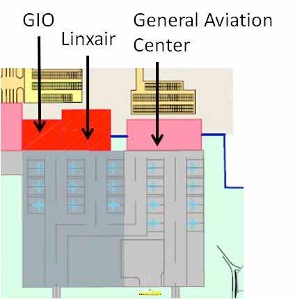 Splošno letalstvo Družba Linxair potrebuje nove objekte v prvi fazi.
