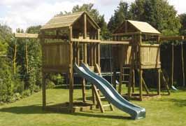Home Front Jungle Gyms - Key Features Safe and solid construction details: 4x4 for clubhouse posts 6x2 four-way deck joists