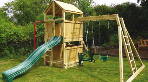 Price as shown 2589 This model has a bottom clubhouse, ladder beam with duo glider and infant swing.