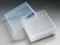 96-Place Compact PCR Tube Rack Polypropylene racks hold individual or strip