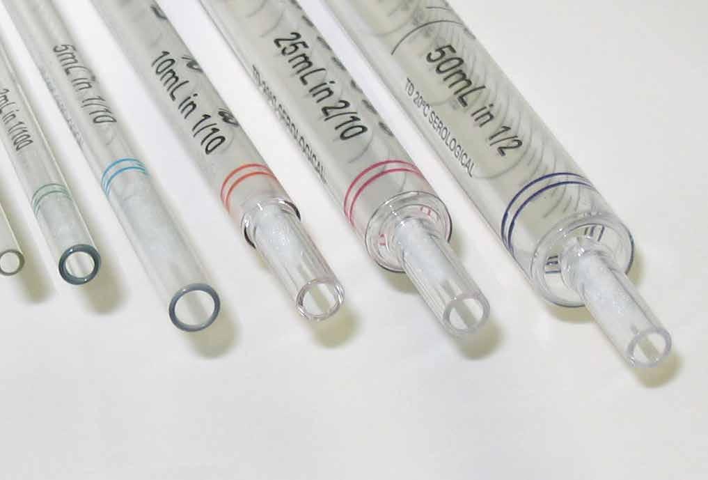 Liquid Handling and Sample Prep Serological Pipettes Polystyrene pipettes are individually wrapped in paper-backed plastic wrappers.