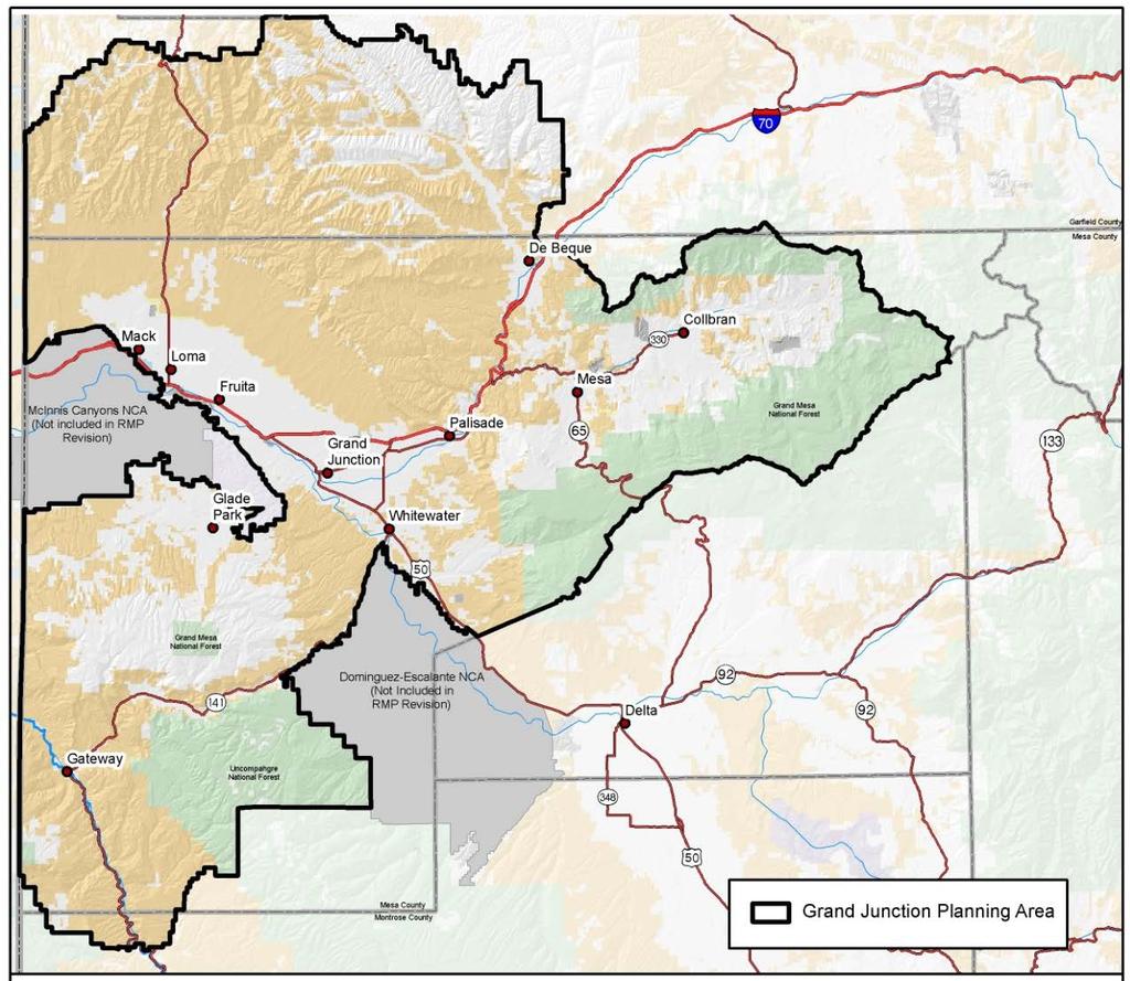 Land Status by County Mesa Garfield Montrose Rio Blanco Total BLM Surface Lands