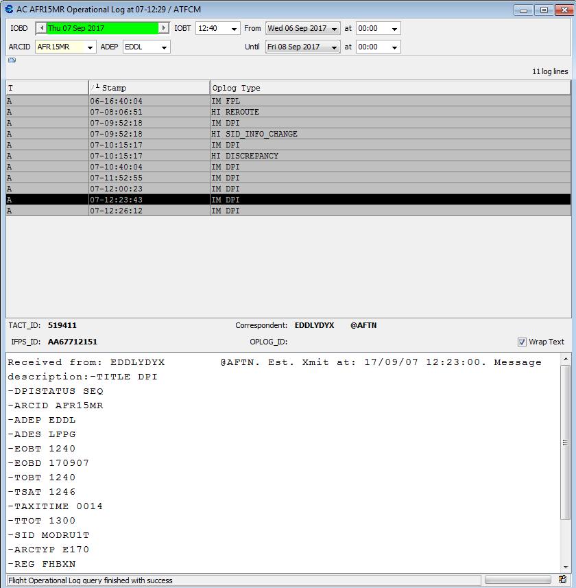 3.2.3. NMOC CHMI Operational Log All exchanged (transmitted and received) messages can be retraced in