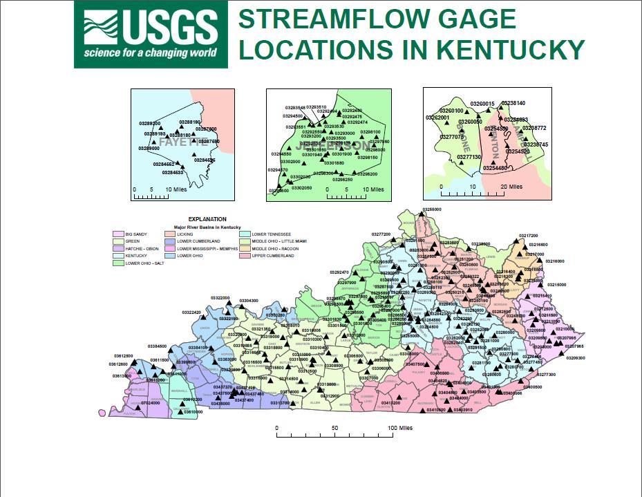 USGS Monitoring Network Kentucky Real-time Surface Water Sites Water Quality