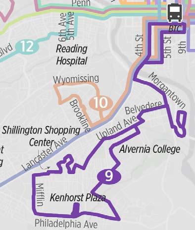 Route 9 Grill via Kenhorst Overview of Changes Operate as a Local route Redesign alignment to provide bidirectional service between Kenhorst Plaza and BTC South of Upland Avenue, operate service via